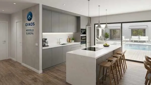 Modelo Europa de Oikos Viviendas, casa modular prefabricada de hormigón de 80 m² con 3 dormitorios y 2 baños — imagen 2