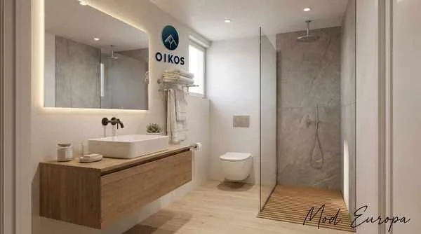 Modelo Europa de Oikos Viviendas, casa modular prefabricada de hormigón de 80 m² con 3 dormitorios y 2 baños — imagen 5