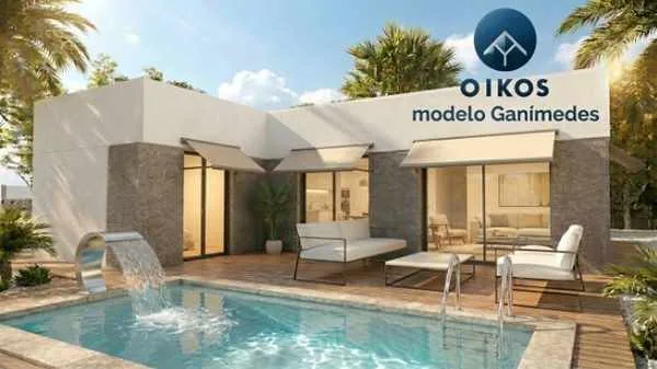 Modelo Ganímedes de Oikos Viviendas, casa modular prefabricada de hormigón de 66 m² con 2 dormitorios y 1 baño — imagen 1