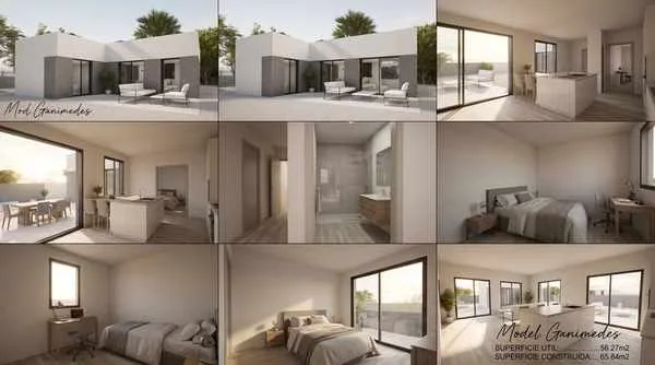 Modelo Ganímedes de Oikos Viviendas, casa modular prefabricada de hormigón de 66 m² con 2 dormitorios y 1 baño — imagen 5