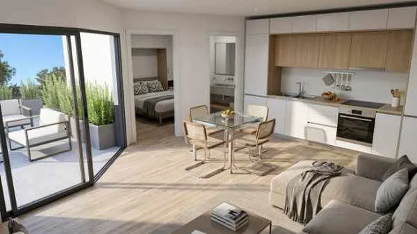 Modelo Ío de Oikos Viviendas, casa modular prefabricada de hormigón de 43 m² con 1 dormitorio y 1 baño — imagen 3