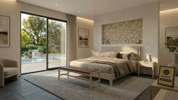 Modelo Titán de Oikos Viviendas, casa modular prefabricada de hormigón de 98,27 m² con 3 dormitorios y 2 baños — imagen 7